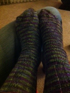A bad picture of fancy socks for me.